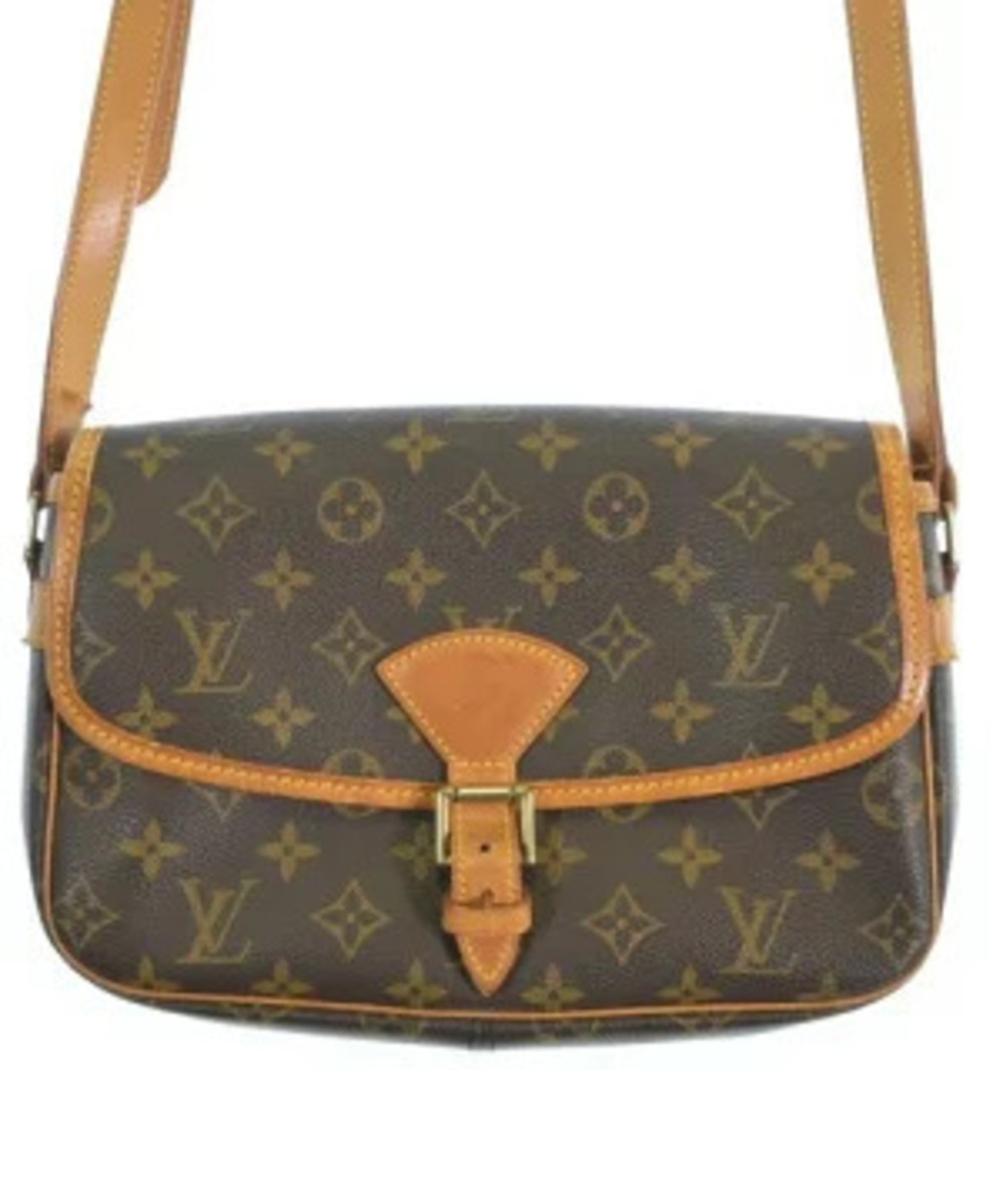 Louis Vuitton Sologne Monogram Canvas Leather Crossbody Bag Beige Brown Tan